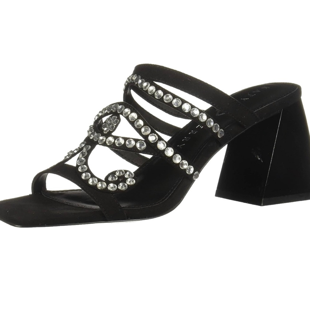 Katy Perry  The Layla Heeled Sandal, Black w Crystals  Women Size 8.5    NWOB